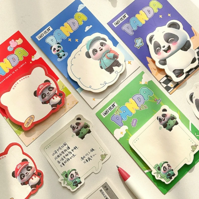 24pcs/lot Kawaii Panda Memo Pad Sticky Notes Cute N Times Stationery Label Notepad Bookmark Post School Supply