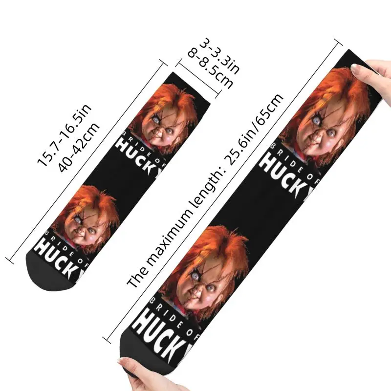 Harajuku Bride Of Chucky Socks Women Men Warm 3D Printing Horror Movie Football Sports Socks