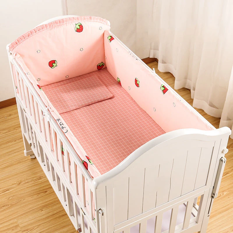 5 Teile/satz Baby Baumwolle Krippe Bett Surround Set Stoßstangen Bettlaken Vier Jahreszeiten Neugeborenen Anti-kollision Bett Krippe Bettwäsche set