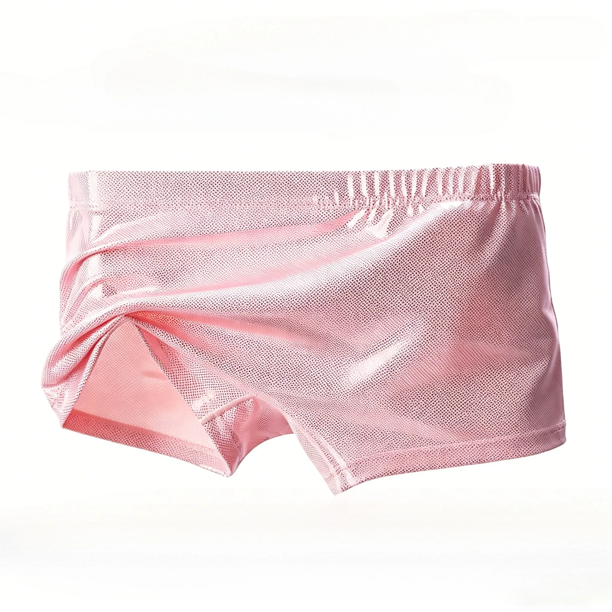 Men's Gold Stamped Boxer Briefs Shiny Nylon Stretch Underwear for Men Fashion Boxy Underpants Nightclub Stage Performance Trunks