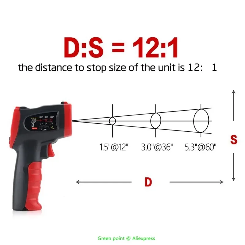 5PCS Handheld WT327A/WT327B Infrared Thermometer Color Screen Non-Contact Temperature Meter Gun Used For Ice Cube Temperature