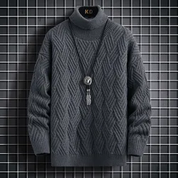 New Winter Top Quality Turtleneck Men Sweater Thick Warm Pullover Men Casual Mens Sweaters High Neck Knit Male Christmas Jumpers