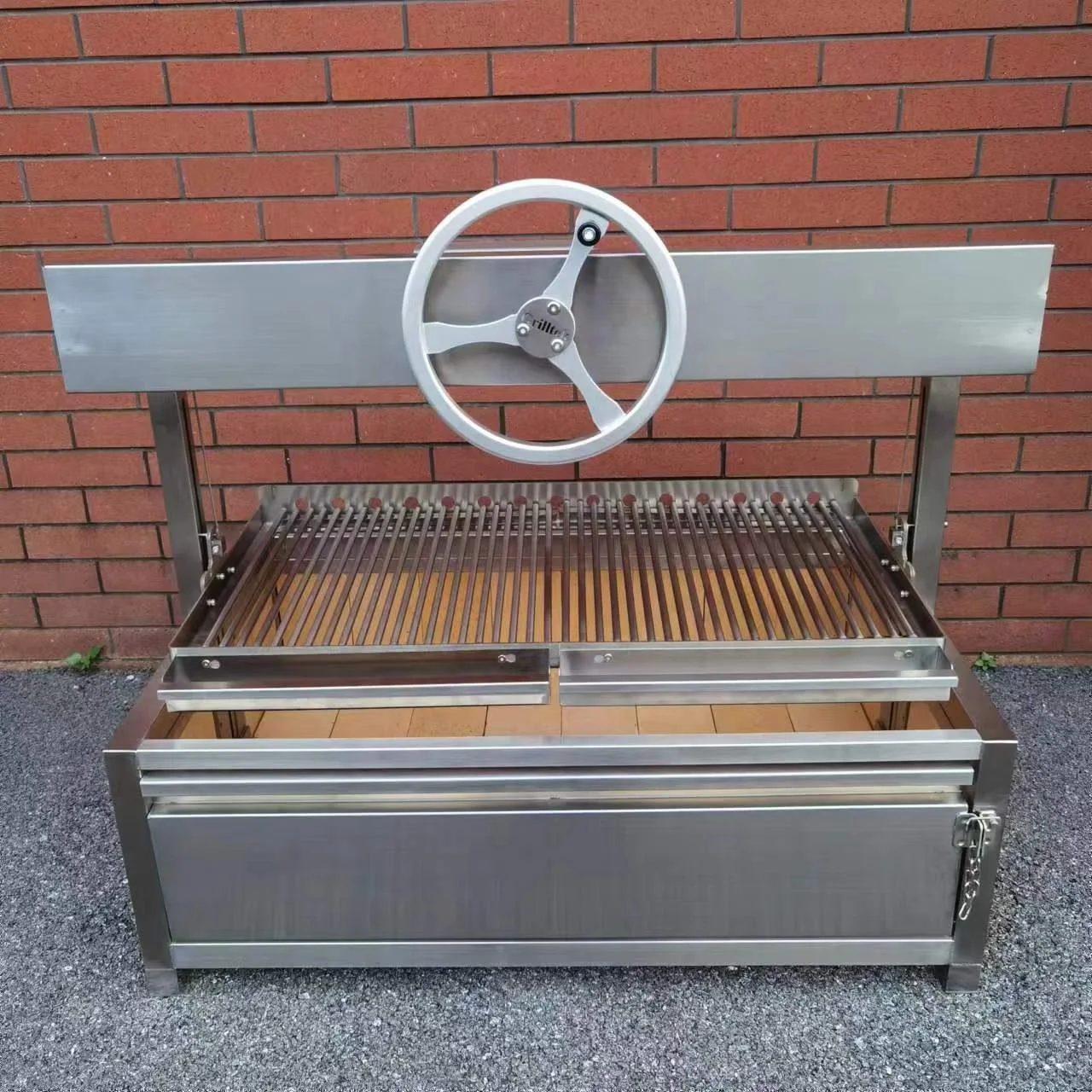 

STLF40" Wood Charcoal Stainless Steel Round Grill Surface BBQ Grill Asado / Santa Maria /Argentina /Argentine Grill GK1000BR