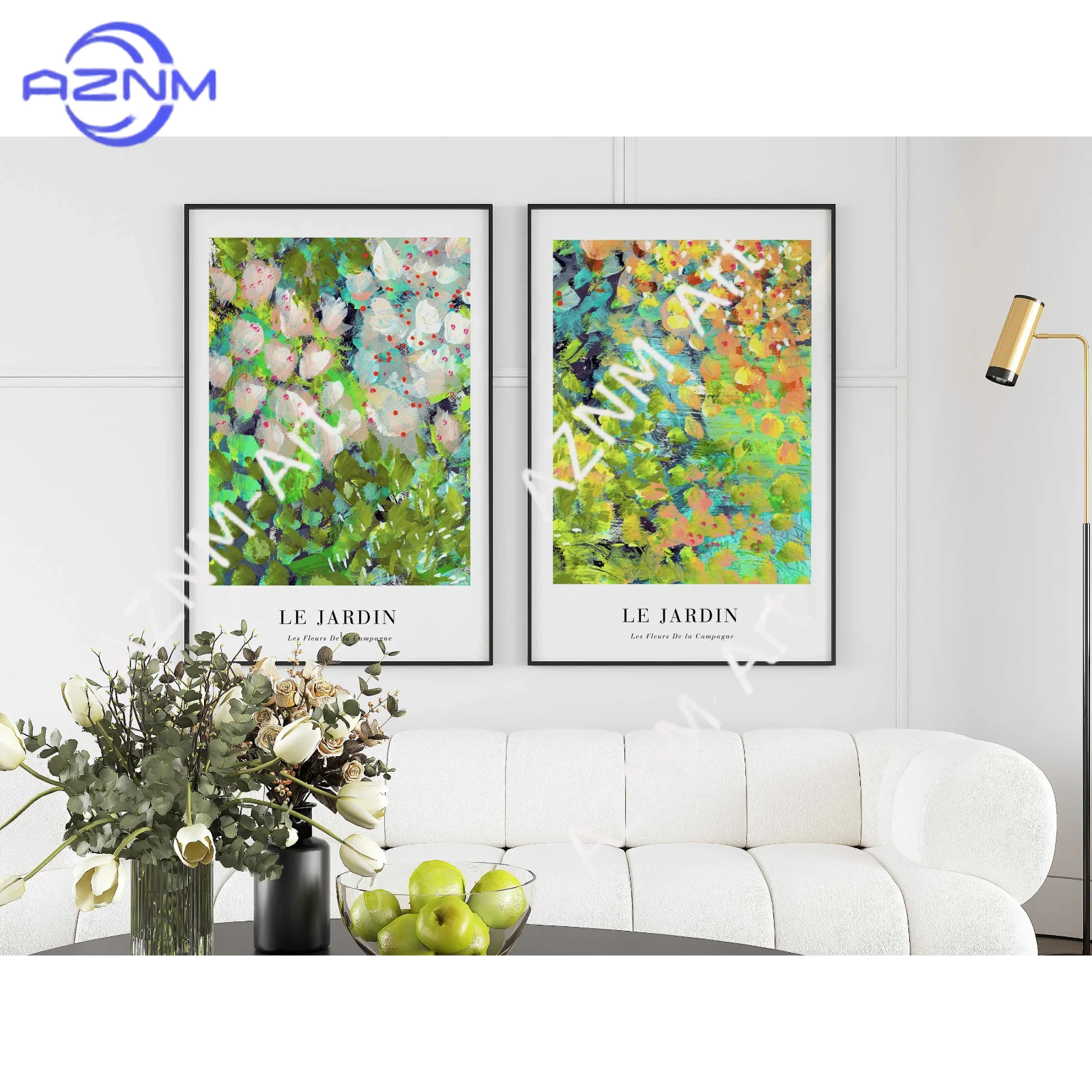 1/2Pcs Botanical Wall Art, Flower Market, Bright Colorful Wall Art, Abstract, Maximalist, Living Room Decor, Bedroom,