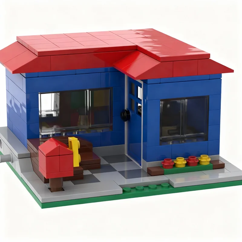 

242pcs MOC Blue Town House Model Building Blocks Construction Toy Christmas Gifts DIY Creative Idea Education Assemble Birthday