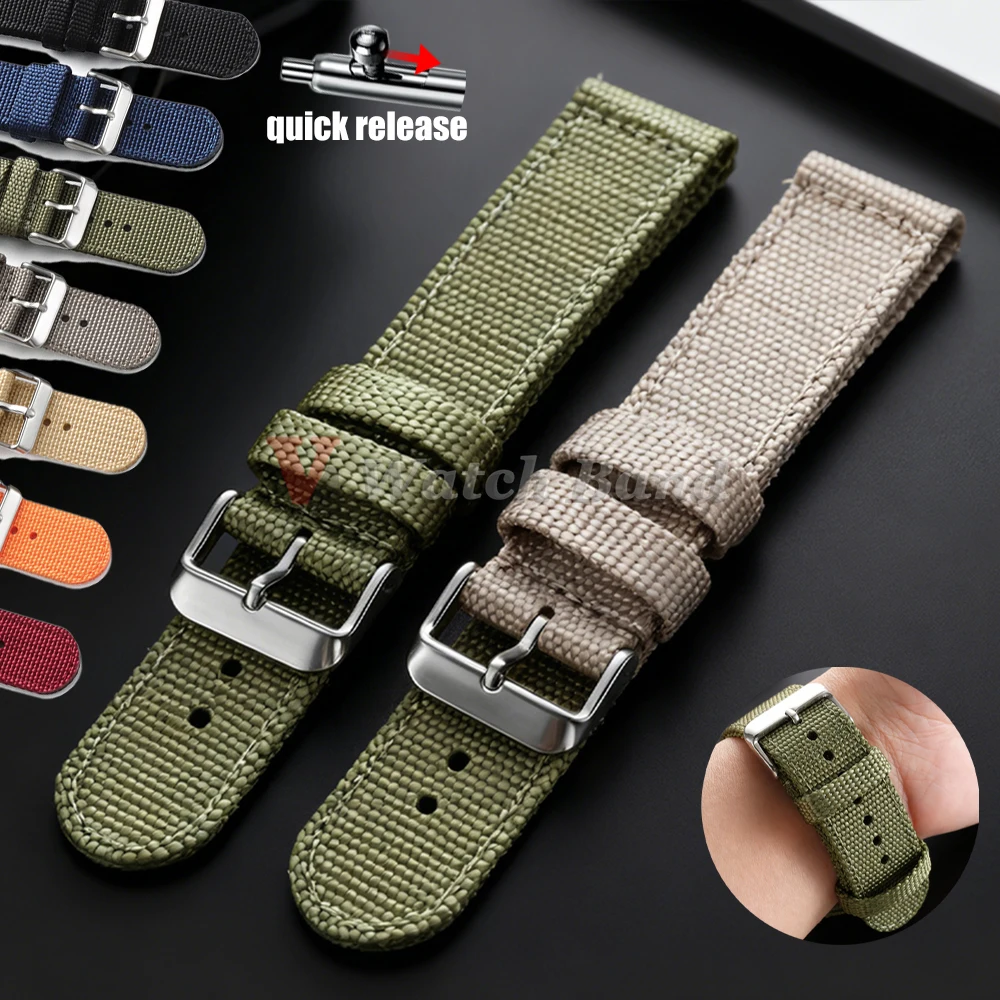 Leinwand Armband 18mm 20mm 22mm 24mm Nylon Band Männer Frauen Ersatz Armband Quick Release Universal armband Zubehör
