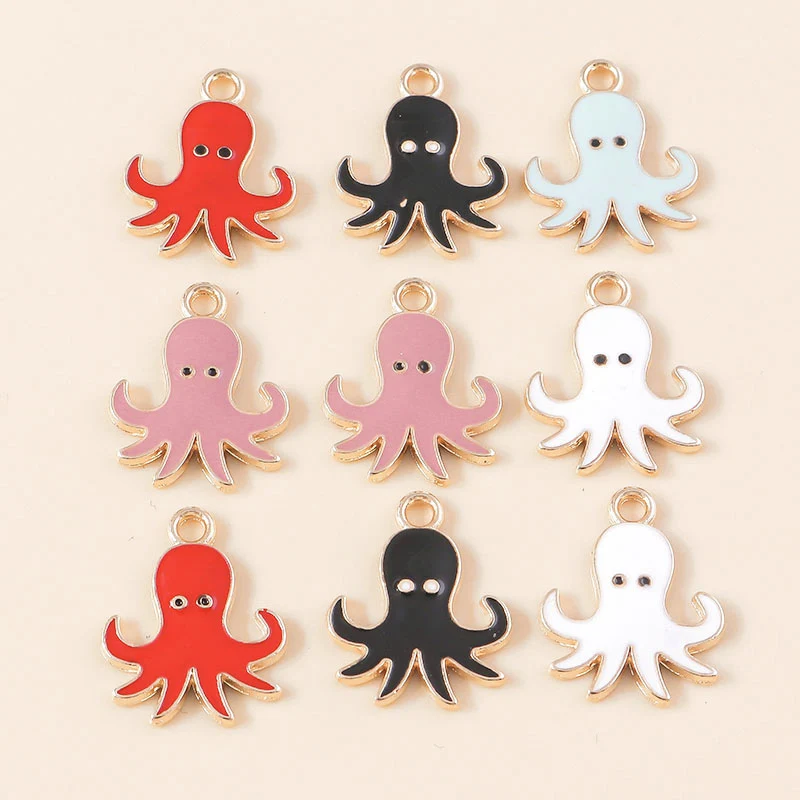 Leslie 10 Stück Cartoon Octopus Charms für Ohrringe Armband Halskette Tintenfisch Anhänger DIY handgemachte Schmuckherstellung Zubehör – Detail 8