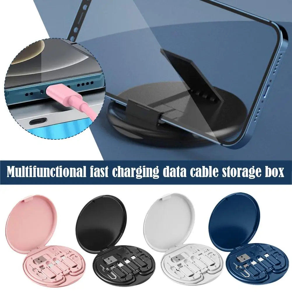 Mini Digital Gadgets Storage Box Multifunctional 8 Cord 60W Storage Fast Data Holder In 1 Mobile Phone Charging Case Cable L4K6