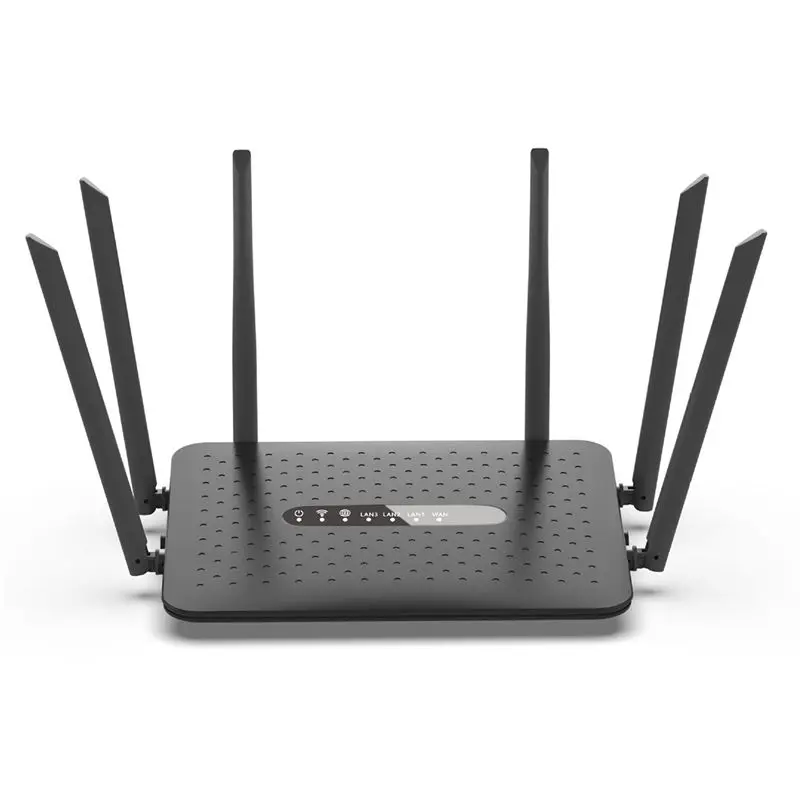 ~【A626Z】WLAN-Router, Gigabit-WLAN-Router, 2,4 G/5 G Dualband-WLAN-Router mit 6 Antennen, WLAN-Repeater, Signalverstärker, Schwarz