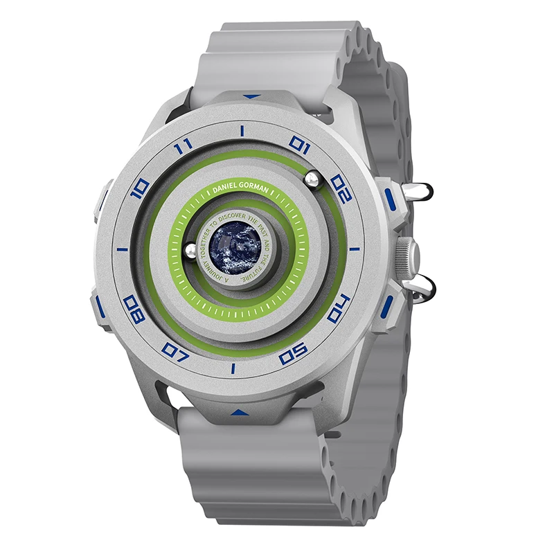 

Fashion Planet Design Silicone Watch For Men Outdoor Sports Waterproof Scrolling Pointer Magnetic Force Men's Quartz Wristwatch