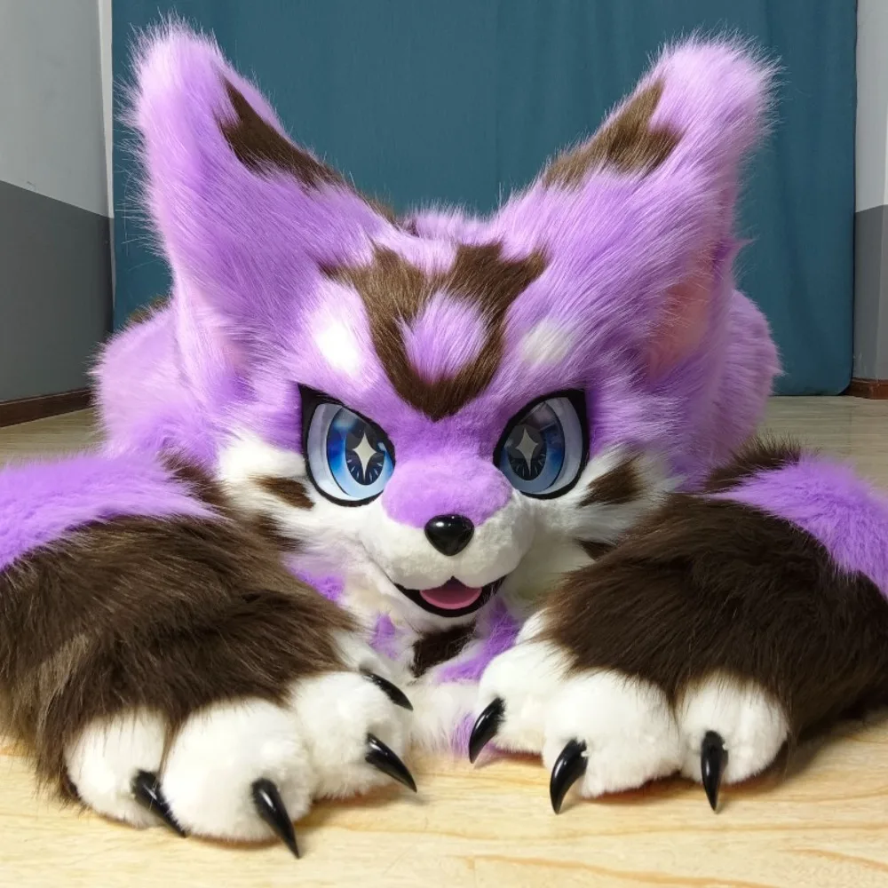 Disfraz de Mascota de Zorro y Lobo con Piel, Talla Adulto, Conjunto Completo, Zapatos para Gatos y Perros, para Publicidad, Eventos, Fiestas de Disfraces, Anime, Espectáculos Escénicos