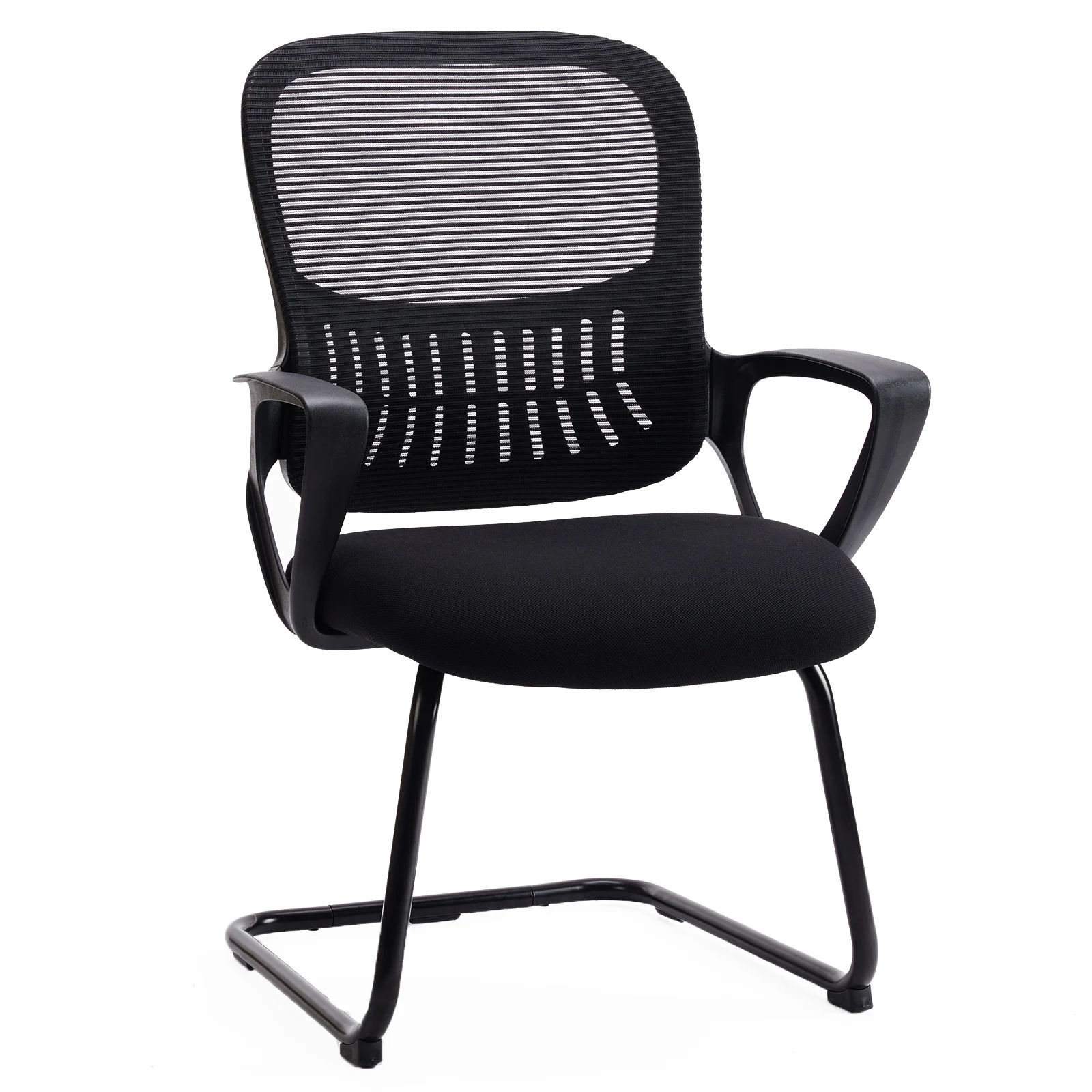 

JHK Ergonomic Office Chair No Wheels with Comfy Armrest and Mesh Lumbar Support Back Basket Design for Guest Reception