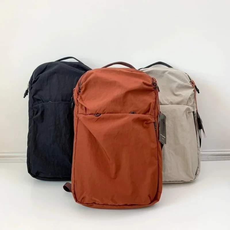 Lightweight Unisex Travel Backpack Outdoor Hiking Computer Bag Large Capacity Dual-Shoulder Bag Casual Simple Style Nylon Mat