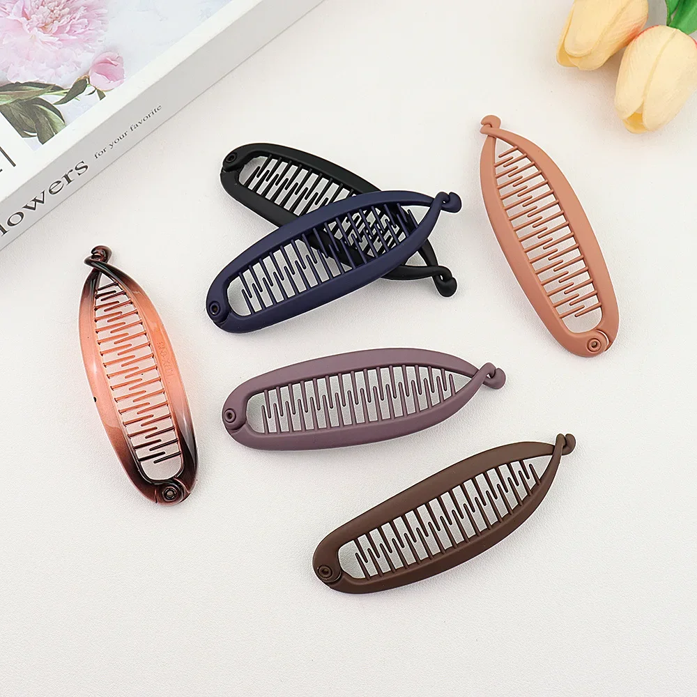 Matte Frosted Ponytail Banana Hair Clip Fish Shaped Hairpin Headband for Women Hair Accessories Twist Clamp Barrettes Headwear