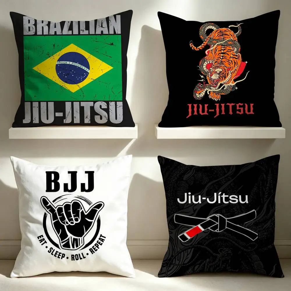 Brazilian Jiu Jitsu  Square Double-Sided Printed Pillow Case Sofa Cushion Cover Bedroom Bedside Decor