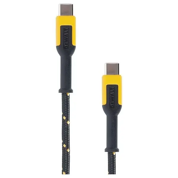 Reinforced USB Cable, Black/Yellow, 48in L