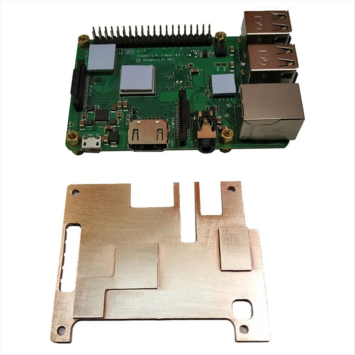 @@HUND-For 3B Pure Copper Heatsink Protective Case Passive Cooling Protective Shell Metal Enclosure for RPi 3B