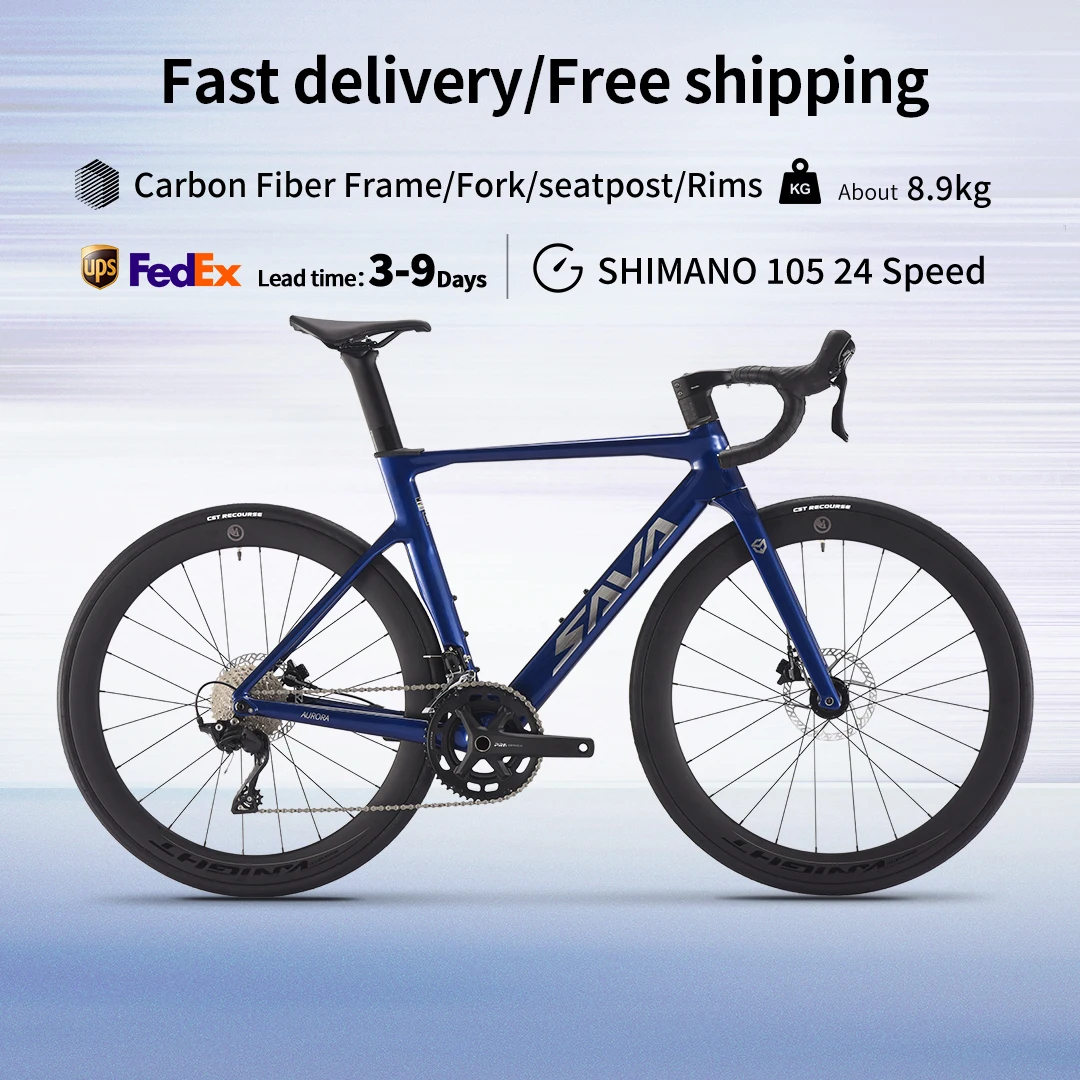 SAVA NEW A7L Carbon Road Bike, Adult Racing Bike, Equipped With Shimano 105 R7100, 24-Speed Hydraulic Brakes