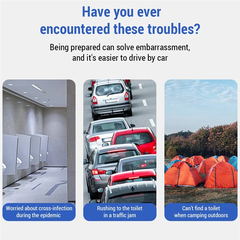 

Vlag Portable Toilet For Camping Convenient Car-Mounted Folding Toilet For Travel Adult Kids And Elderly Potty Odor-Proof