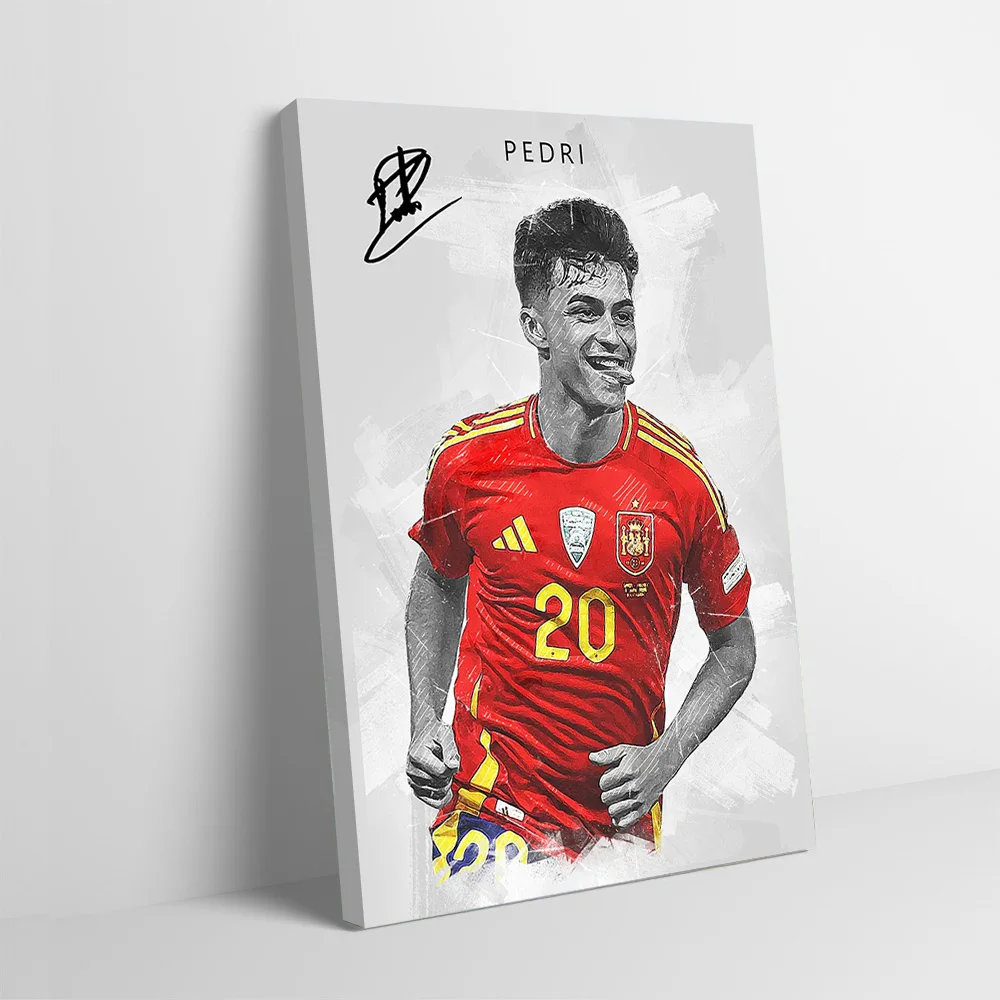 Pedri Spain Soccer Jersey Poster Customizable Printed Canvas Painting Wall Art Gift for Modern Living Room Pictures Home Decor