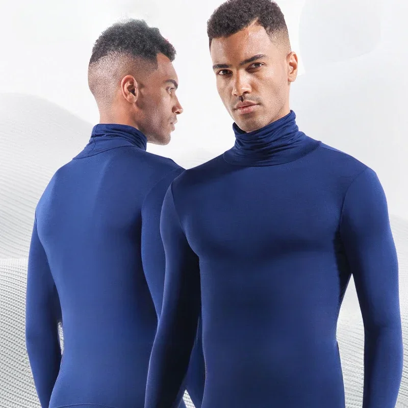 Thermal Underwear Men Top Turtle Necked Mens Thermal Shirt Long-sleeved Thin Tight Bottoming Warm  Primera Capa Hombre