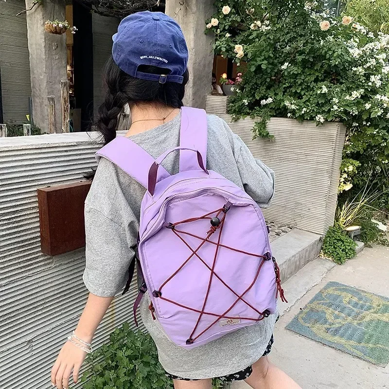 Mochilas de Color liso con cremallera para mujer, bolsos de alta calidad con compartimento Interior, a la venta, 2024