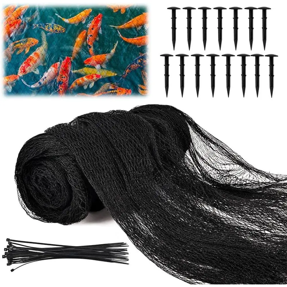 

Pond Netting, 6.5x65T with Stakes, Pond Netting or Koi Sae No-Ese Mesh to Keep Out Herons and Raccoons, Durable Garden Pond Cove