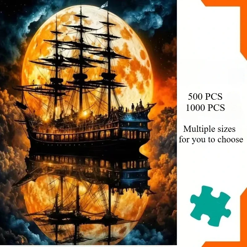 Large Size Jigsaw Puzzle 500/1000/1200/2000 Pcs Boat Landscape Puzzles for Adults Stress Relief Toys Gift