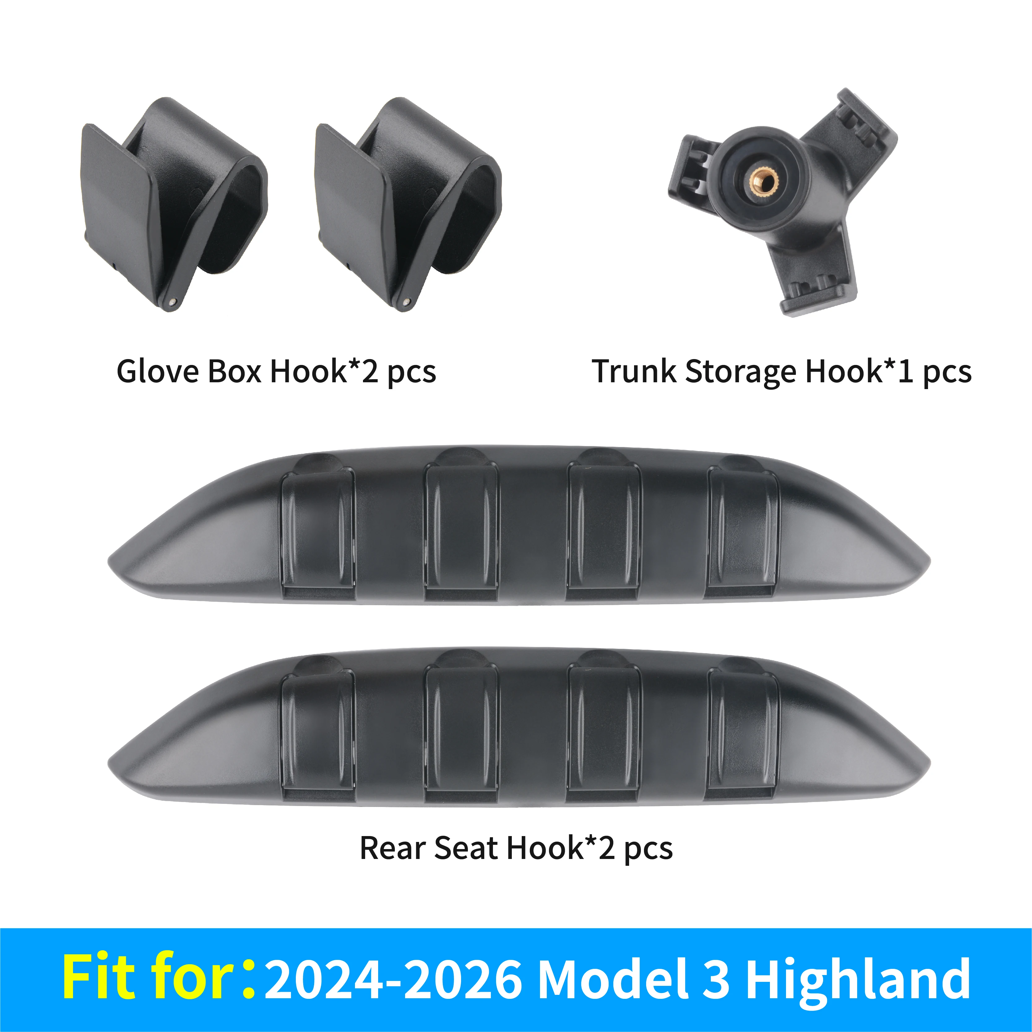 Tesla Model 3/Y Glove Box Car Hooks, ABS Storage Holder