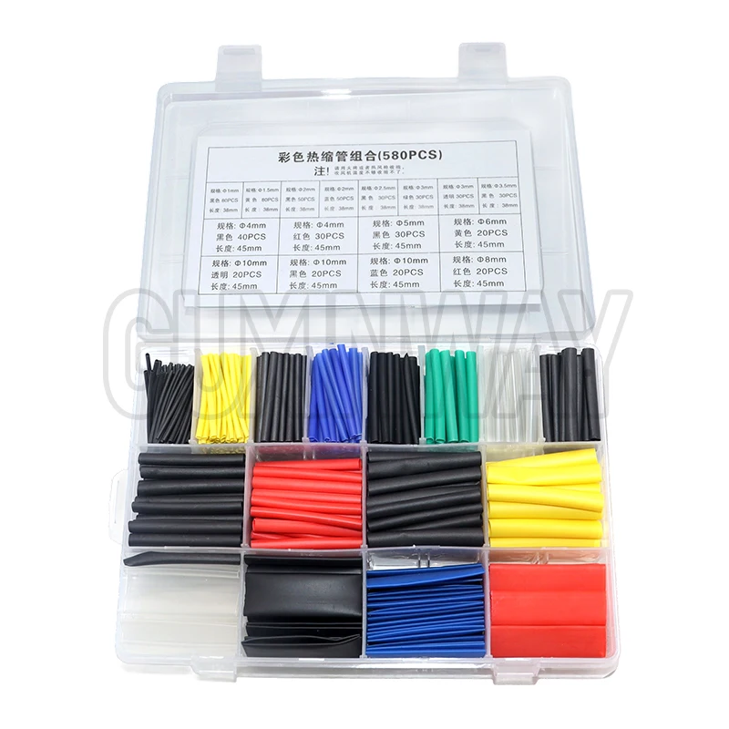 Thermoresistant Tube heat shrink tubing kit, Thermoresistant Heat shrink tube Assorted Pack diy insulation for cables shrink wra