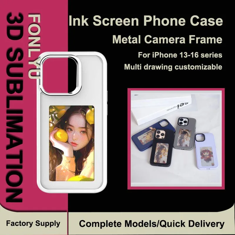 Fonlyu Eink Screen Smart NFC Refesh Phone Case for IPhone 16 15 14 13 Pro Max DIY Eink Back Display Protection Case Battery Free