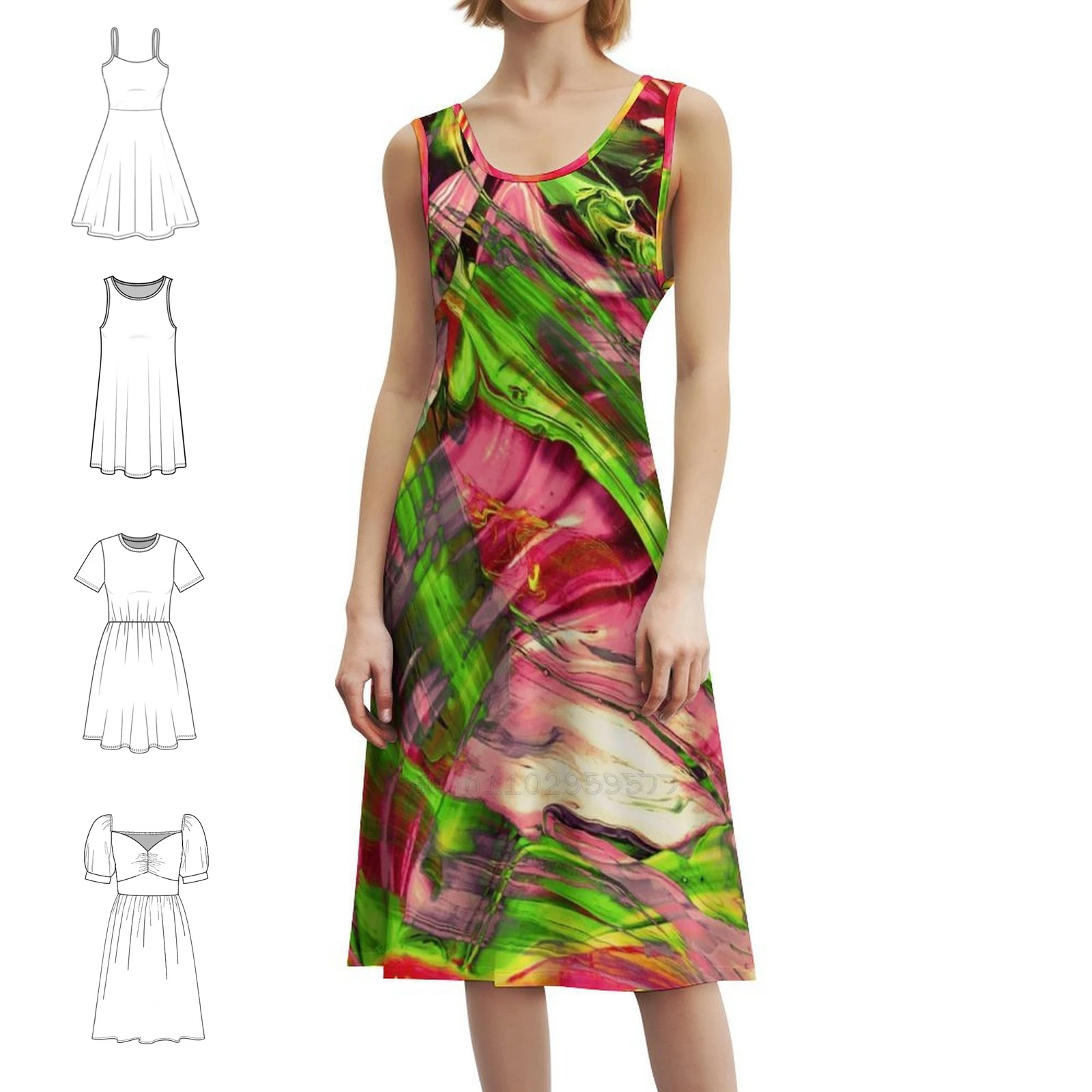 Abstract Colorful Painting I Sexy Vacation Dress For Women Beach Party Birthday Mini Dress Acrylic Abstract Abstractpainting