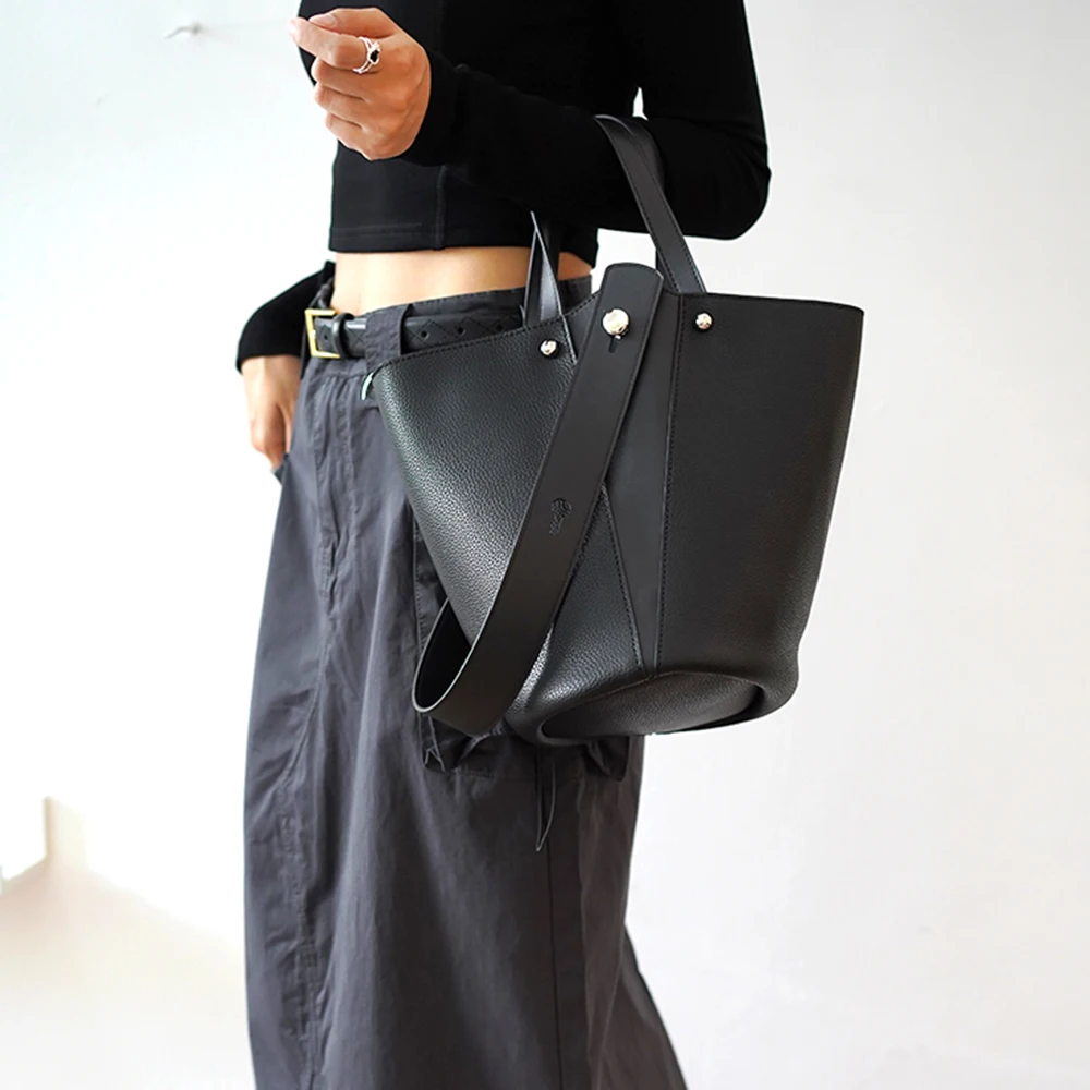 Модная женская сумка-мешок из натуральной кожи 2023, большая роскошная дизайнерская корзина Хобо, женская сумка, элегантная женская сумка-тоут на плечо, кошелек