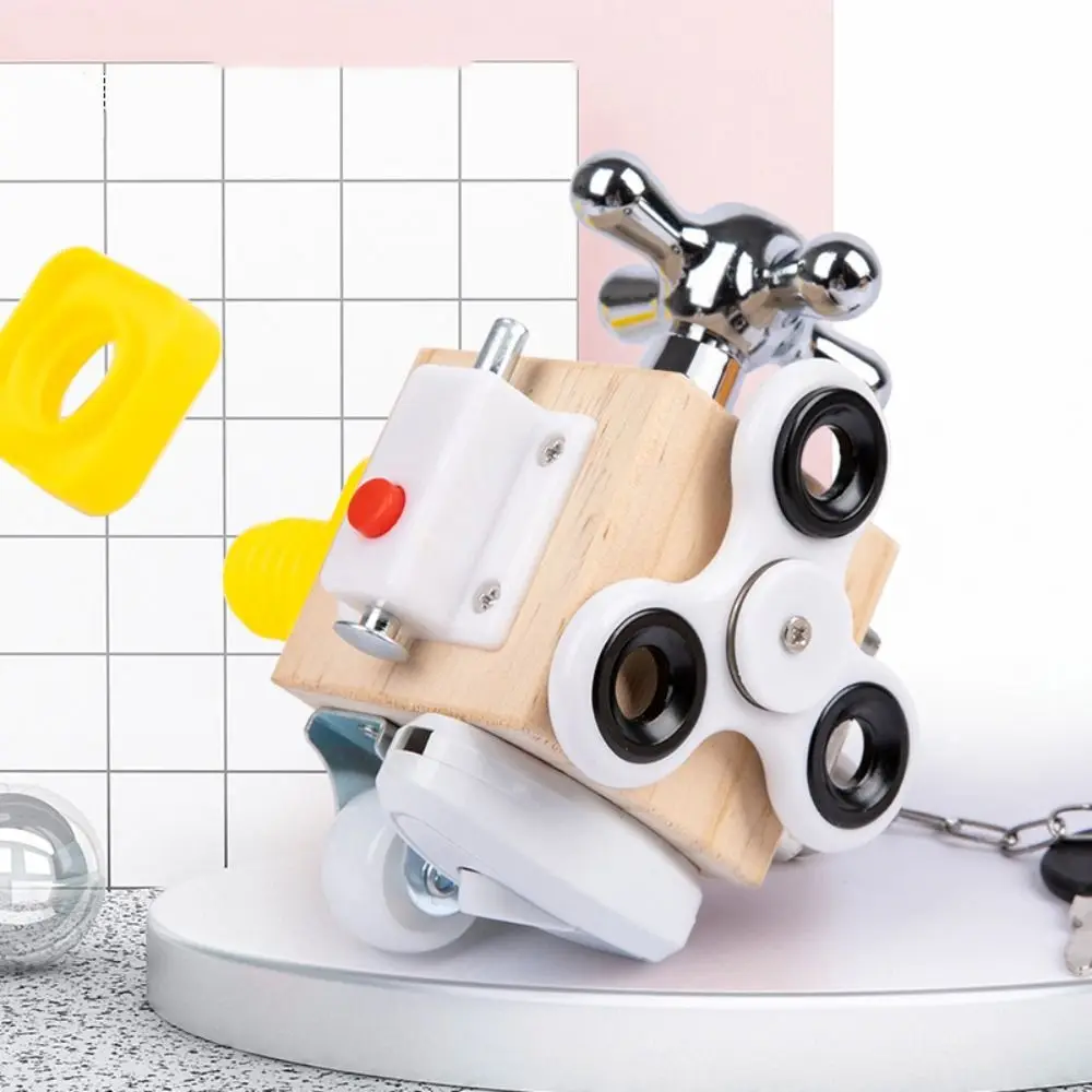 木製教育感覚ボードパズル多面体幼児ビジーキューブボード親子インタラクティブ DIY
