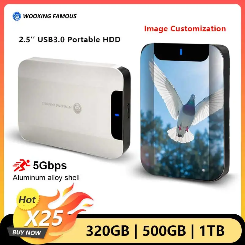 CoolFish HD Portable HDD 2.5'' External Hard Drive Disk 320GB 500GB 1TB USB3.0 Storage Compatible for PC/Mac/Desktop/PS4/PS5