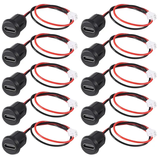 10/20 sztuk typ C żeńskie 2P bezpośrednie zaciskane USB żeńskie złącze C podwozie Jack żeński Port ładowania wodoodporny z klamrą na kartę