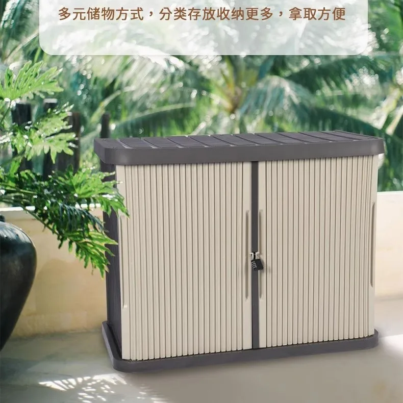 Outdoor storage cabinet Sunscreen sliding door Locker Desk drawer shoe storage cabinet Simple wind