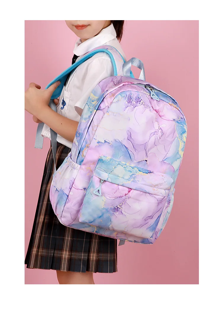 Kochou Shinobu Print School Backpack Set with Lunch Bag Pencil Case for Girls Kids Student Bookbag