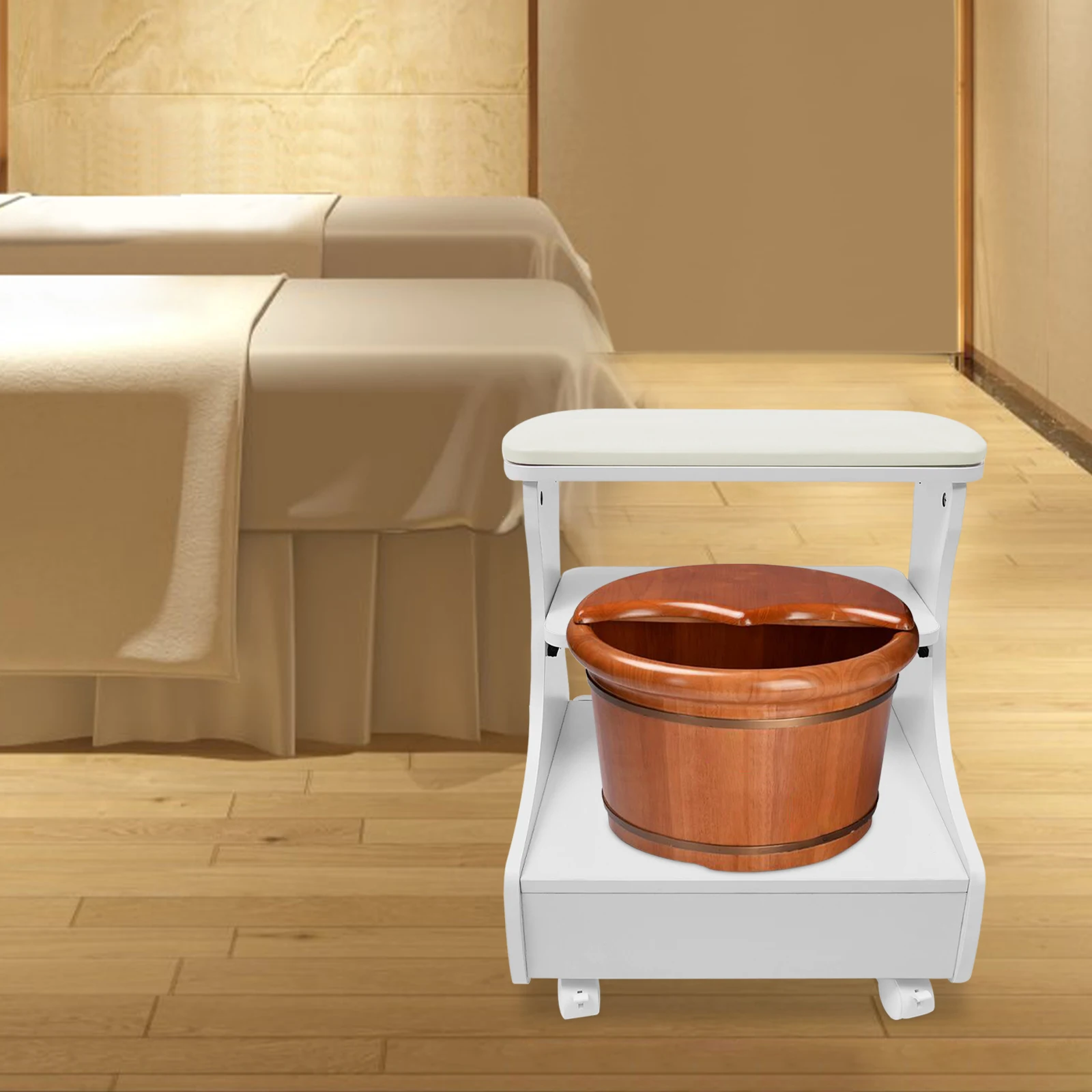 ร้านเสริมสวยเล็บหรือเท้าสปาแบบพกพา Esthetician รถเข็นสําหรับเท้า Pedicure ทําเล็บมือเฟอร์นิเจอร์นวด Salon