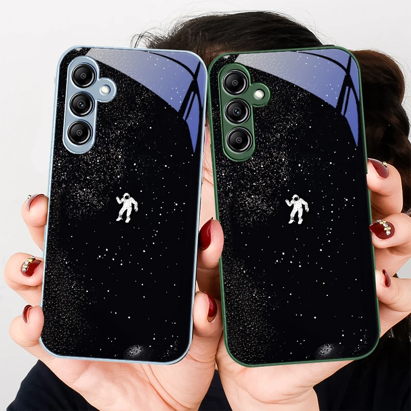 People in the universe for Samsung Galaxy A01 02 03 Core A04 A14 4G A13 54 34 31 20 25 23 22 5G S21 Ultra S20 glass phone case