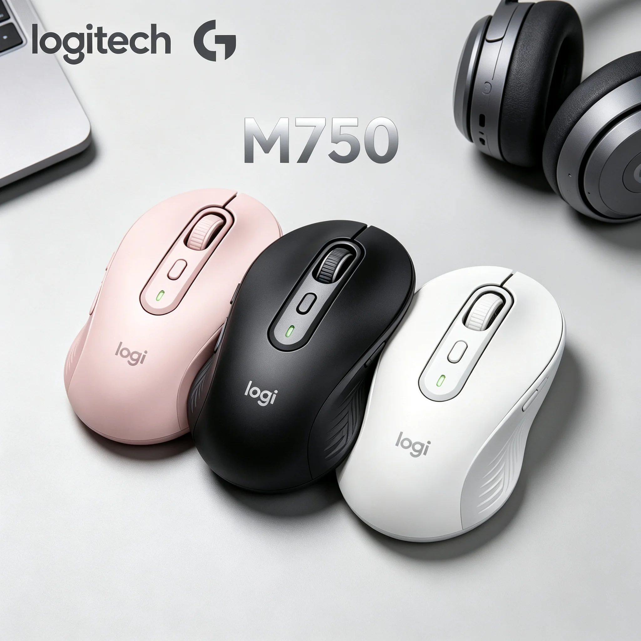 Logitech Signature M750 Wireless Mouse Comfort Grip Stable Connection Mice For Office Worker Casual Gamer Laptop