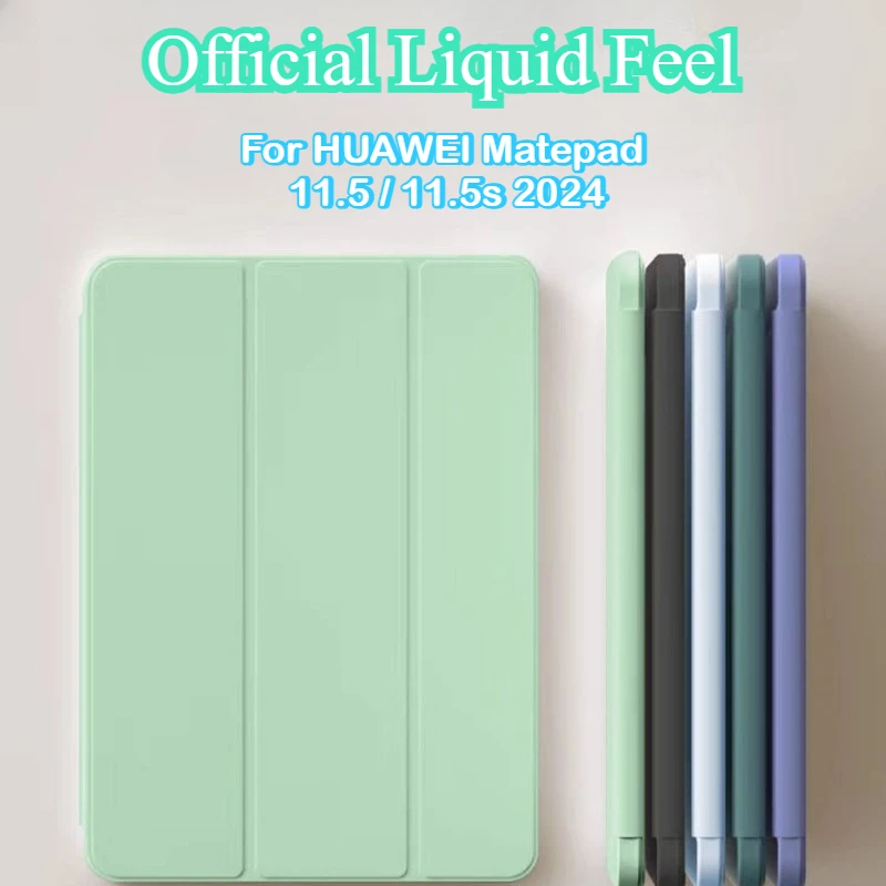 

Официальный чехол для планшета из жидкого силикона для Huawei Matepad Air 11,5 S дюймов, 2024, чехол Smart Auto-hibernate, складная подставка, принципиально