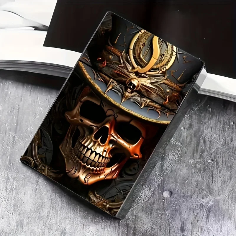 Skull Design Metal Cigarette Case,Portable King Size Cigarette Holder Box,Cool Gothic Style Cigarette Case,gift for friends