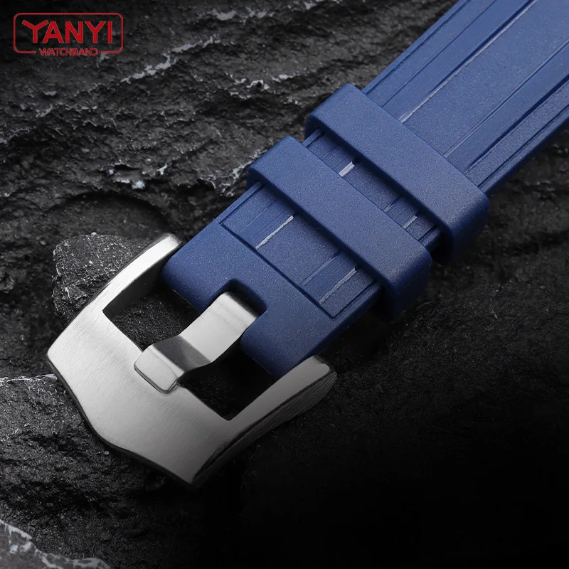 Rubber Watch Strap for omega New seamaster 300 watchband 20mm high-quality watch band pin buckle Curved end wristwatches belt