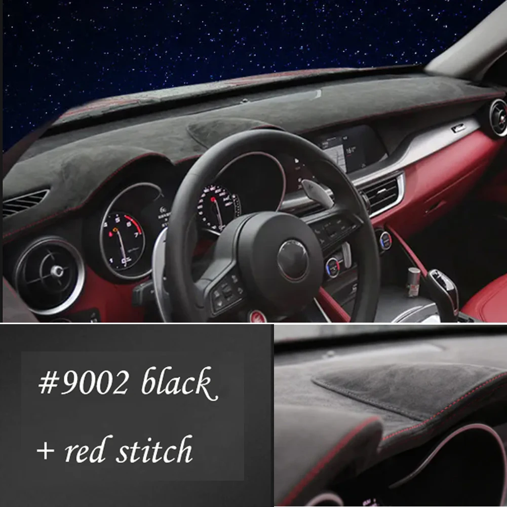 Car Dashboard Covers in Alcan tara for Alfa Romeo Stelvio 2018 2019 2020 Car Accessories Dashboard Sunshade Cushion Pad Carpets