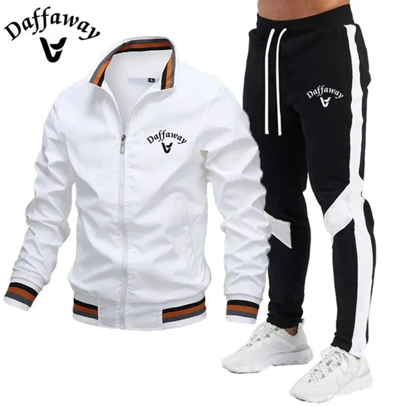 2024 Men\'s Tracksuit Sets Autumn Daffaway Sportswear Two Piece Set Men Jacket Sweatpants Brand Clothing Male Sweatsuit Sport