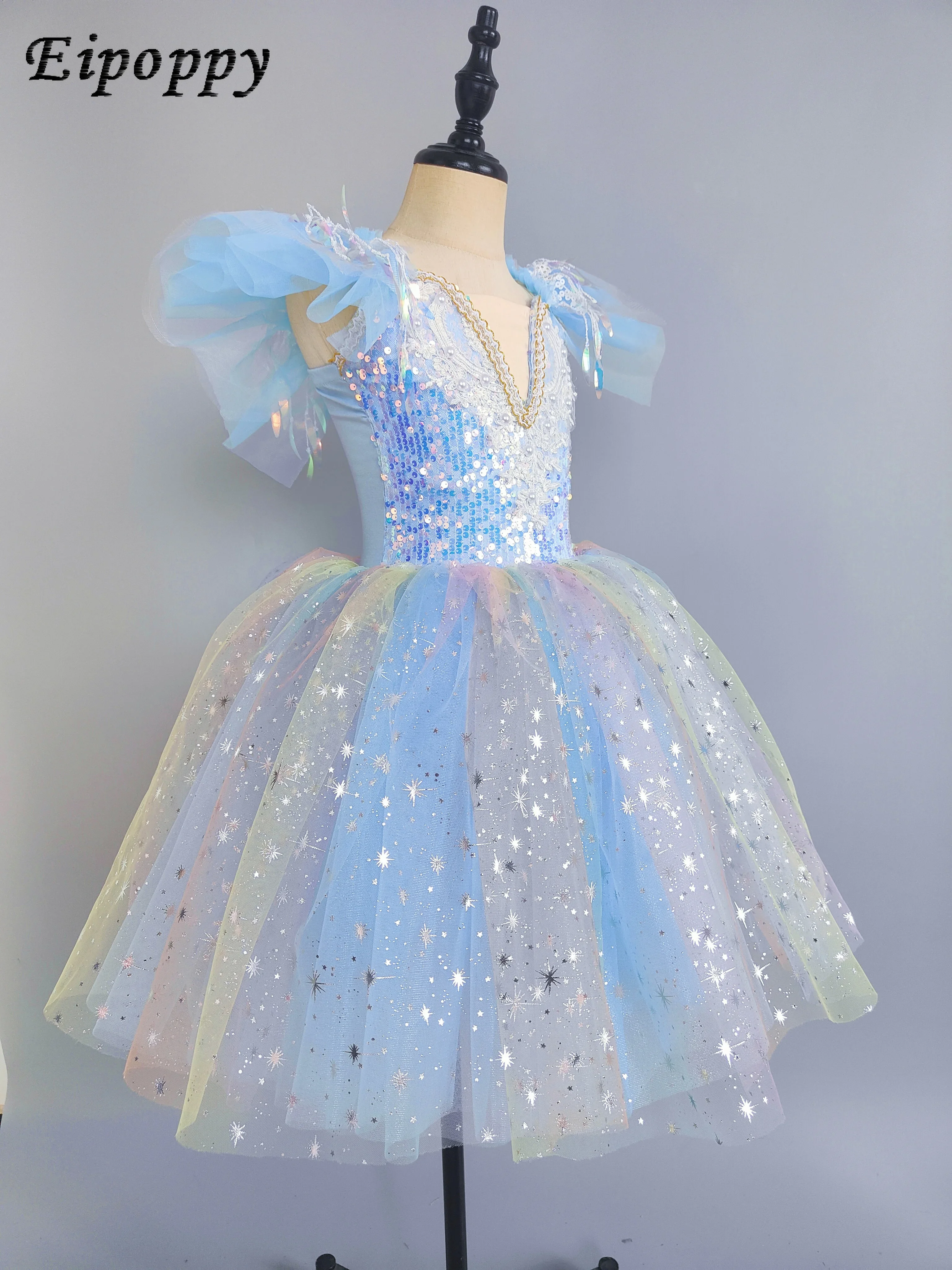 Children Ballet Rok Lange Gaas Rok Performance Kostuum Little Swan Girl Performance Kostuum