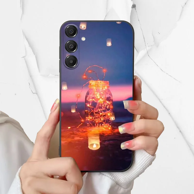 حافظة لهاتف سامسونج جالاكسي A56 5G حافظة لطيفة على شكل رسوم كرتونية ناعمة من البولي يوريثان الحراري لهاتف جالاكسي A26 A36 A 56 حافظات هواتف جالاكسي A56 كوكيز سوداء