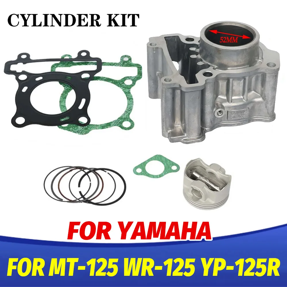 

Motorcycle 52mm Cylinder Block Gasket KIT Piston Set Ring for YAMAHA MT 125 XMAX 125 YZF R125 YZF-R125 WR 125 WR125X WR125R