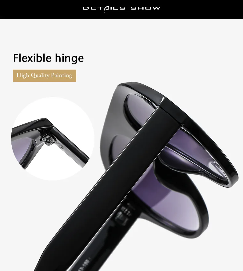 Piloten-Sonnenbrille mit großem Rahmen, Unisex, Übergröße, modische braune Sonnenbrille, Markendesign, Winterbrille – Detail 9